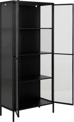 Vitrinekast Valencia Metal Zwart Groot - Giga Living