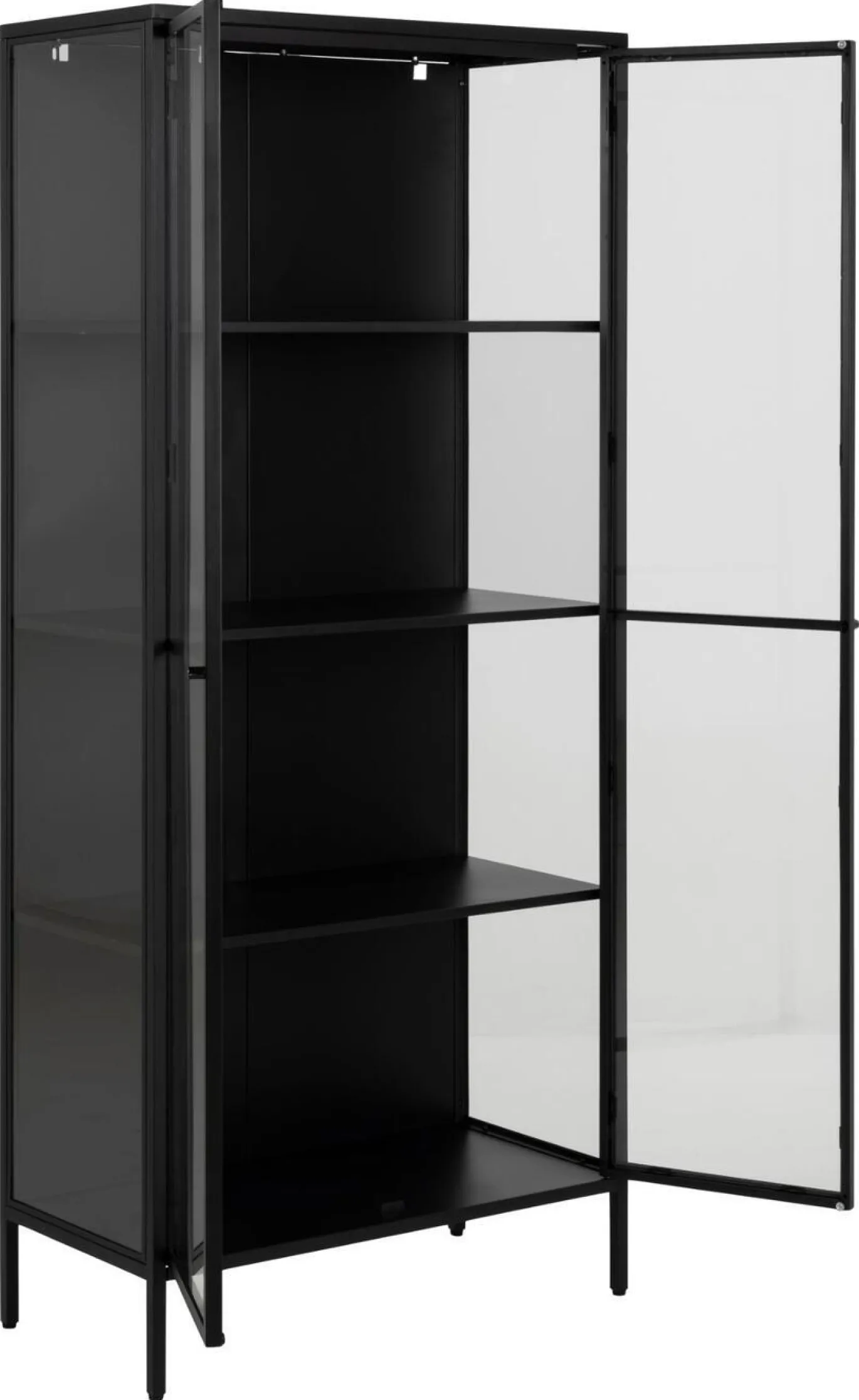 Vitrinekast Valencia Metal Zwart Groot - Giga Living