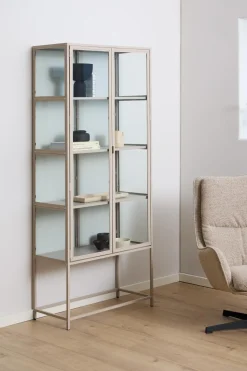 Vitrinekast Varven Melamine Grijs 185cm - Giga Living