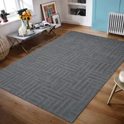 Vloerkleed Atmore Donkergrijs 160x230cm - Giga Living