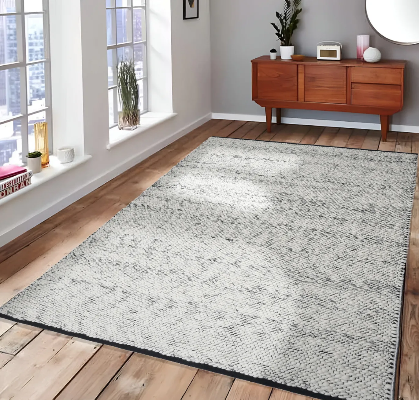 Vloerkleed Heather Grijs 160x230cm - Giga Living