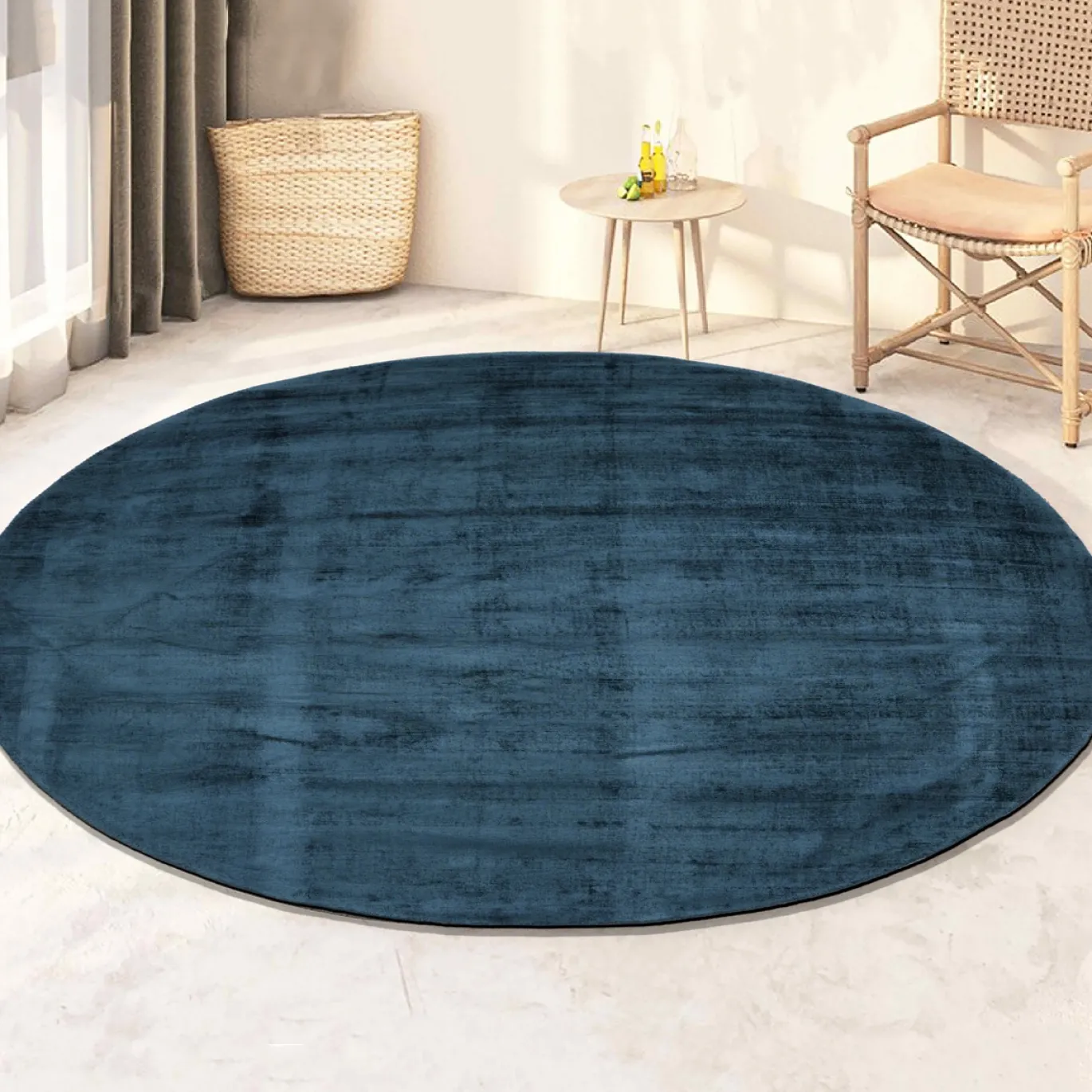 Vloerkleed Milan Königlich Donkerblauw Ø195cm - Giga Living