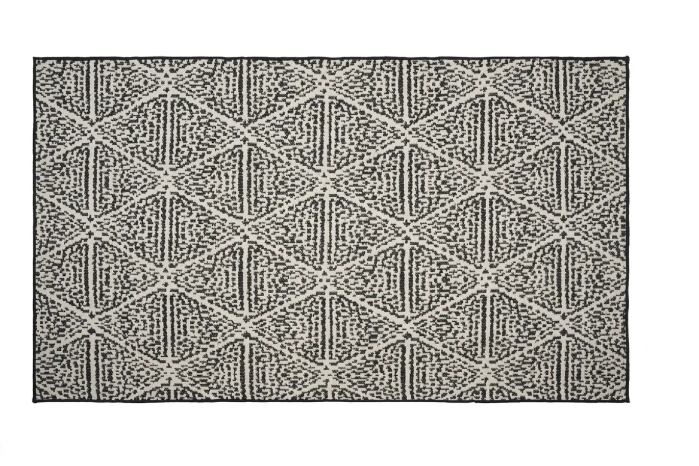 Vloerkleed Patio Ruit Zwart 135x230cm - Giga Living