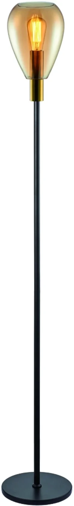 Vloerlamp Anita 1-Lichts Amber Glas - Giga Meubel