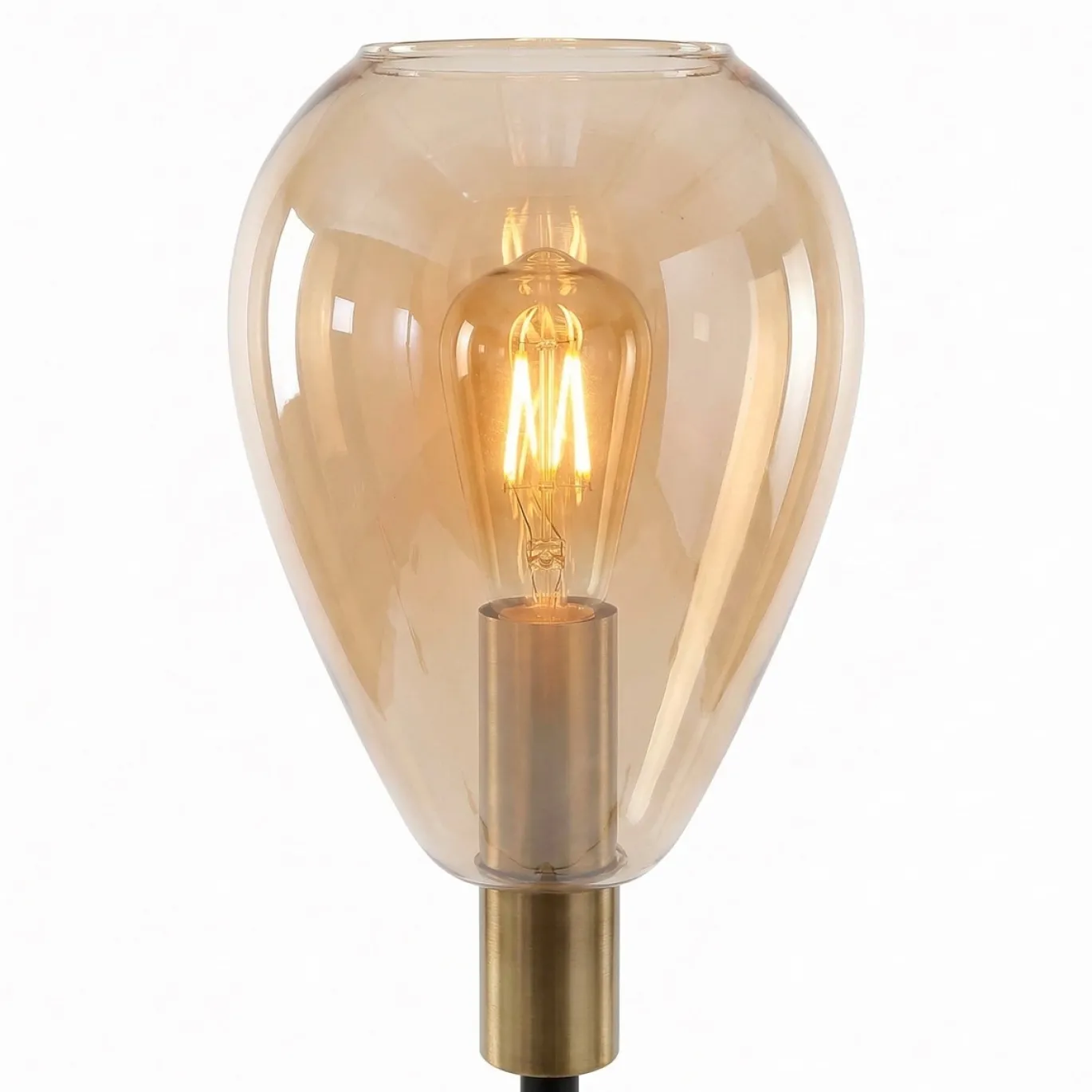 Vloerlamp Anita 1-Lichts Amber Glas - Giga Meubel
