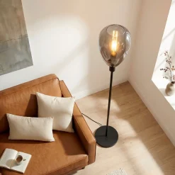 Vloerlamp Anita 1-Lichts Smoke Glas - Giga Meubel