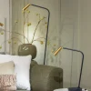 Vloerlamp Barry 1-Lichts Zwart/Messing - Giga Meubel