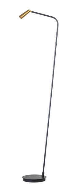 Vloerlamp Barry 1-Lichts Zwart/Messing - Giga Meubel