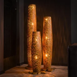 Vloerlamp Bars Gerecycled Teakhout Naturel M - Giga Meubel