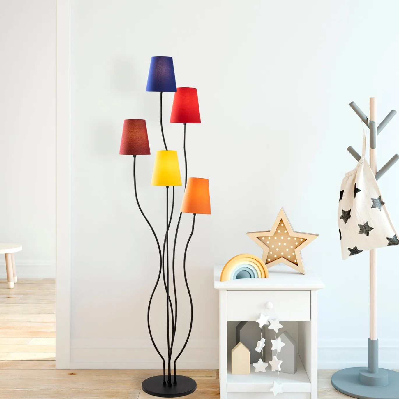 Vloerlamp Bonibon Regenboog/Zwart