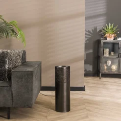 Vloerlamp Cilinder Ø20x60cm Zwart Nikkel