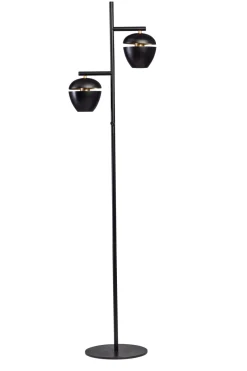Vloerlamp Claire 2-Lichts Zwart/Messing - Giga Meubel