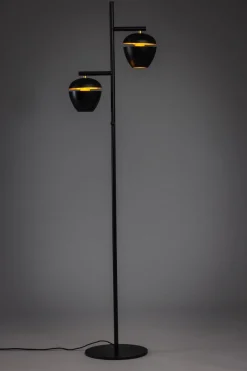 Vloerlamp Claire 2-Lichts Zwart/Messing - Giga Meubel