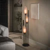 Vloerlamp Cocoon 5-lichts Sienna Bruin-frosted - Giga Meubel