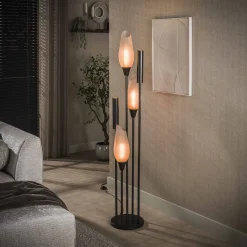 Vloerlamp Cocoon 5-lichts Sienna Bruin-frosted - Giga Meubel