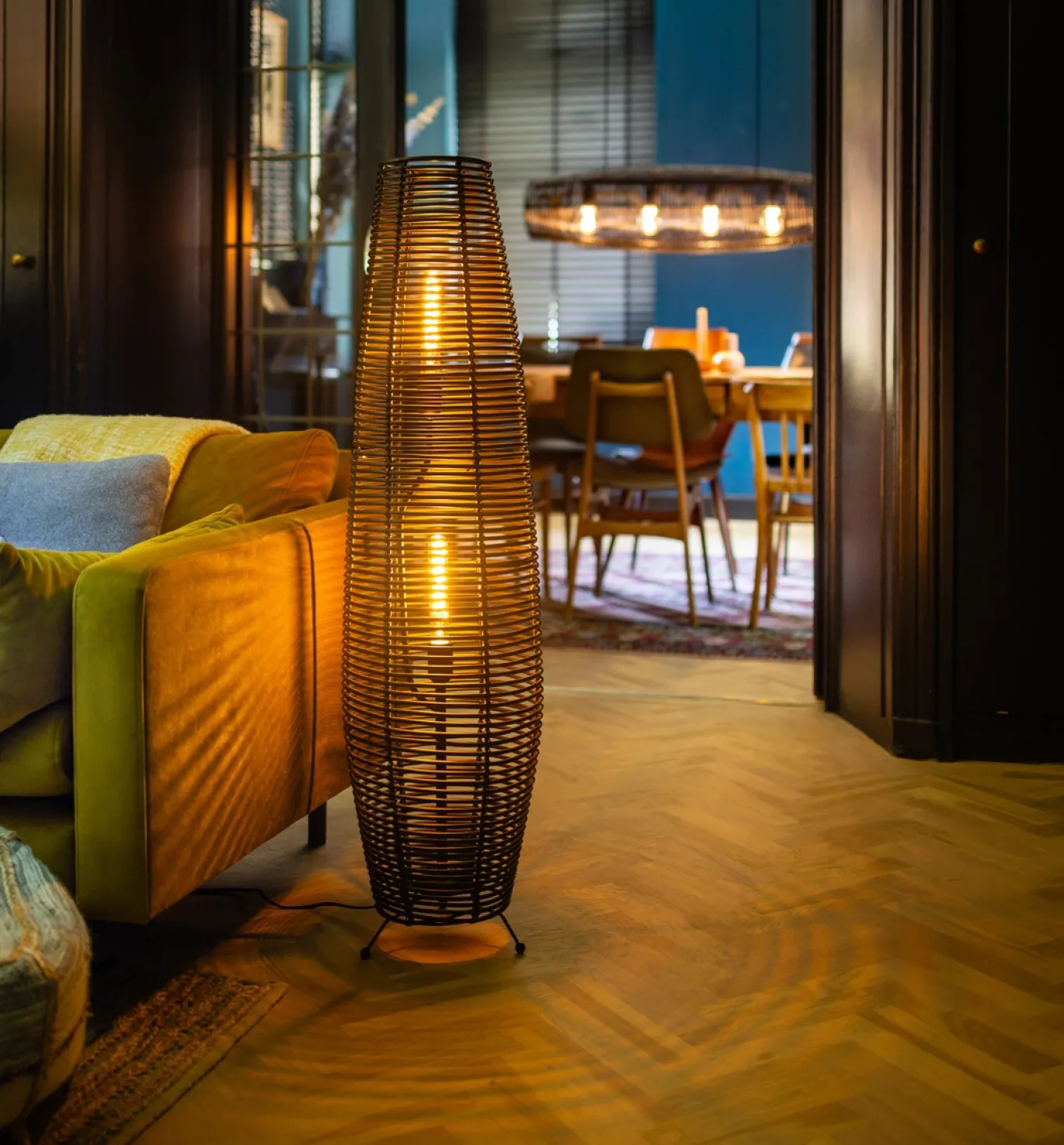 Vloerlamp Cocoon 2-Lichts Zwart - Giga Meubel