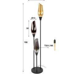 Vloerlamp Cocoon Mix Glass 3-Lichts - Giga Meubel