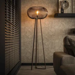 Vloerlamp Copper Twist Driepoot Zwart - Giga Meubel