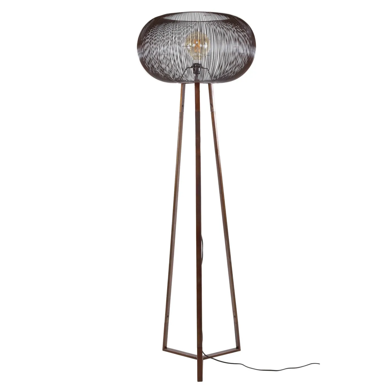 Vloerlamp Copper Twist Driepoot Zwart - Giga Meubel