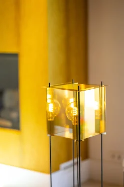 Vloerlamp Cube 1-Lichts Goud 130cm - Giga Meubel