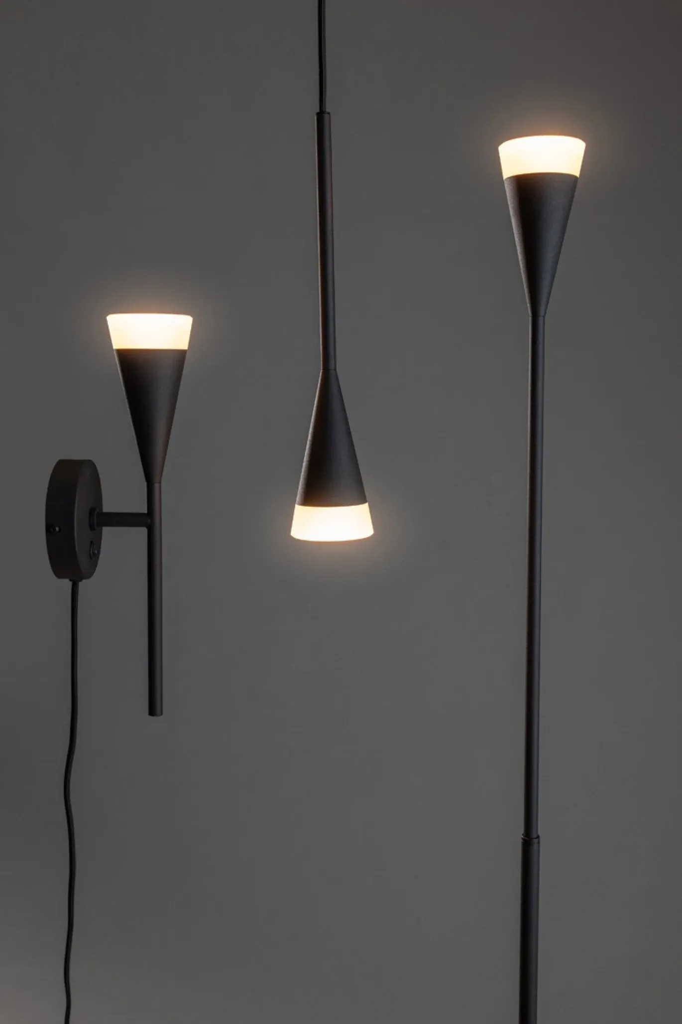Vloerlamp Defender 1-Lichts Zwart - Giga Meubel