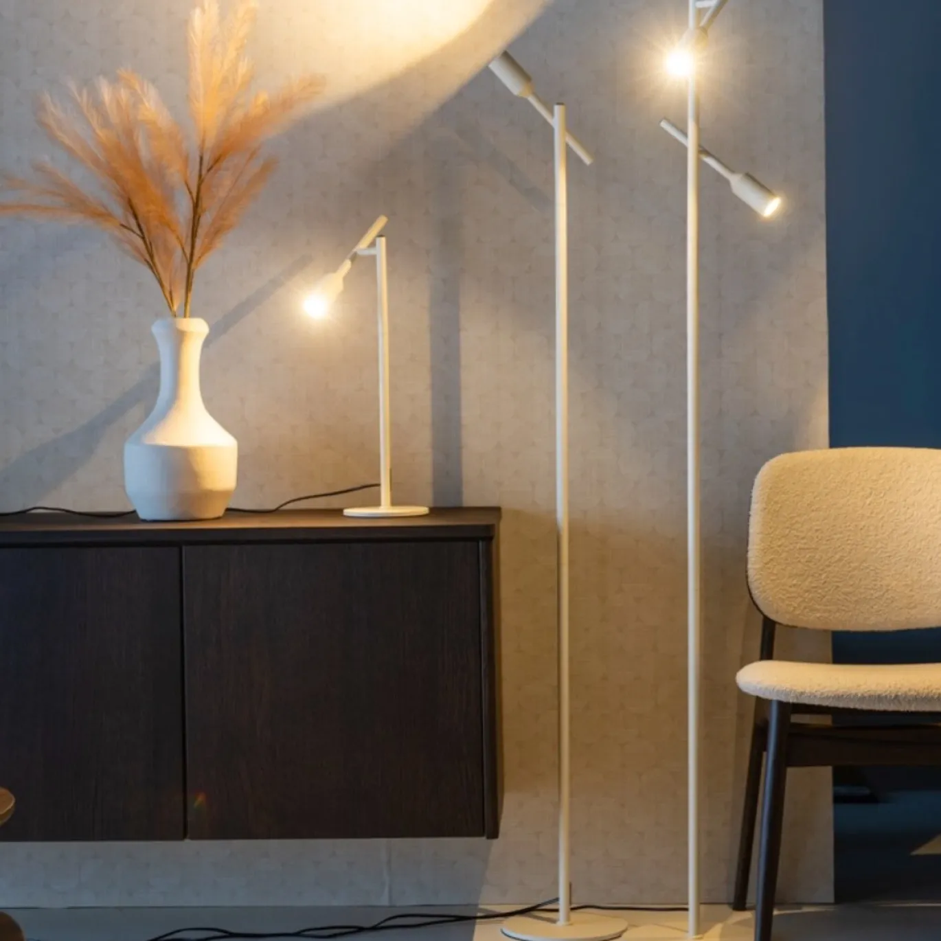 Vloerlamp Dirk Off White 2-Lichts - Giga Meubel