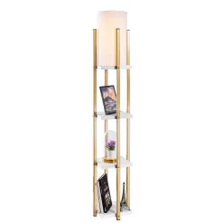 Vloerlamp Dora Wit/Goud