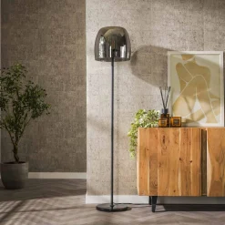Vloerlamp Drift Glass 1-Lichts Smoke - Giga Meubel