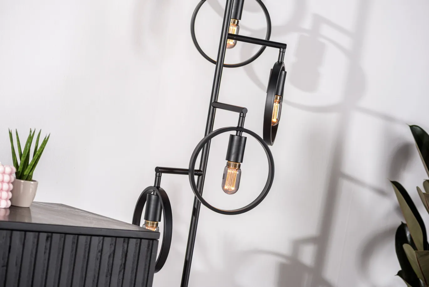 Vloerlamp Evi 5-Lichts Zwart - Giga Meubel
