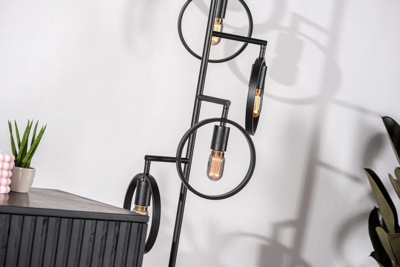 Vloerlamp Evi 5-Lichts Zwart - Giga Meubel