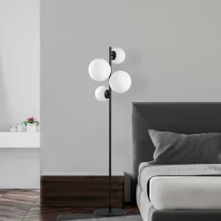 Vloerlamp Fazli 4-Lichts Zwart