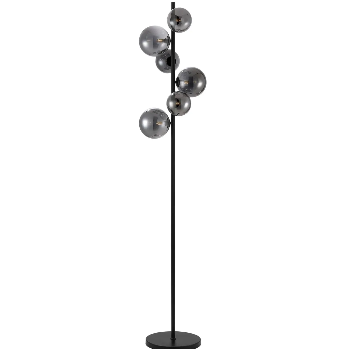 Vloerlamp Finn 6-Lichts Smoke Glas - Giga Meubel