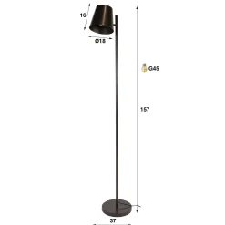 Vloerlamp Flex 1-lichts Urban Bruin - Giga Meubel