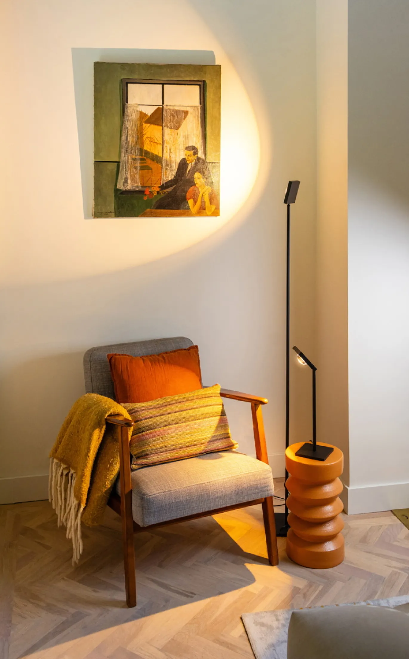 Vloerlamp Jake 1-Lichts Zwart - Giga Meubel