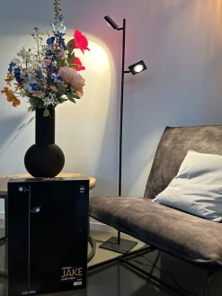 Vloerlamp Jake 2-Lichts Zwart - Giga Meubel