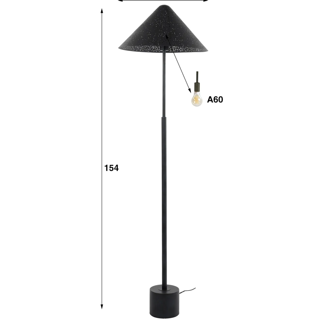 Vloerlamp Kosmos Metaal Charcoal - Giga Meubel