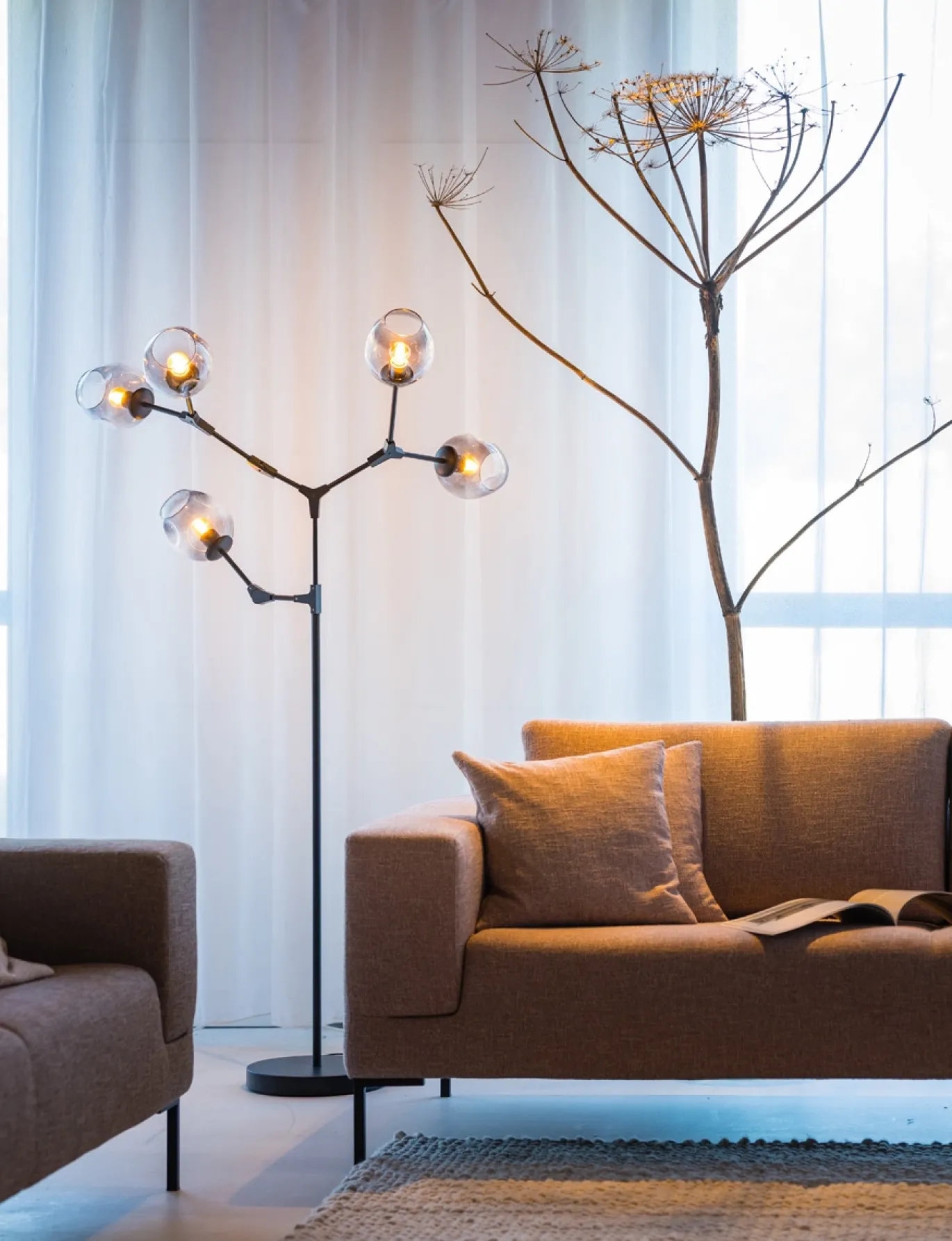 Vloerlamp Lime 5-Lichts Zwart - Giga Meubel