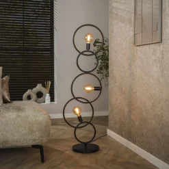 Vloerlamp Loop 3-Lichts Zwart - Giga Meubel