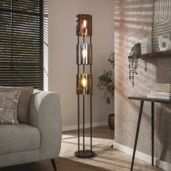 Vloerlamp Lucente Tricolore 3-lichts Artic Zwart - Giga Meubel