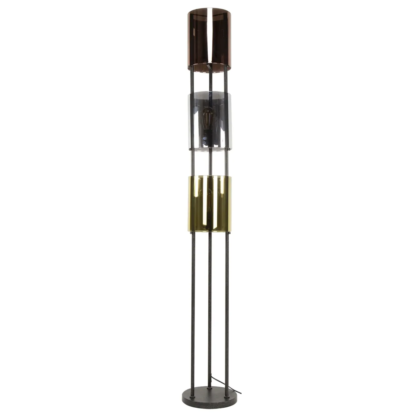 Vloerlamp Lucente Tricolore 3-lichts Artic Zwart - Giga Meubel