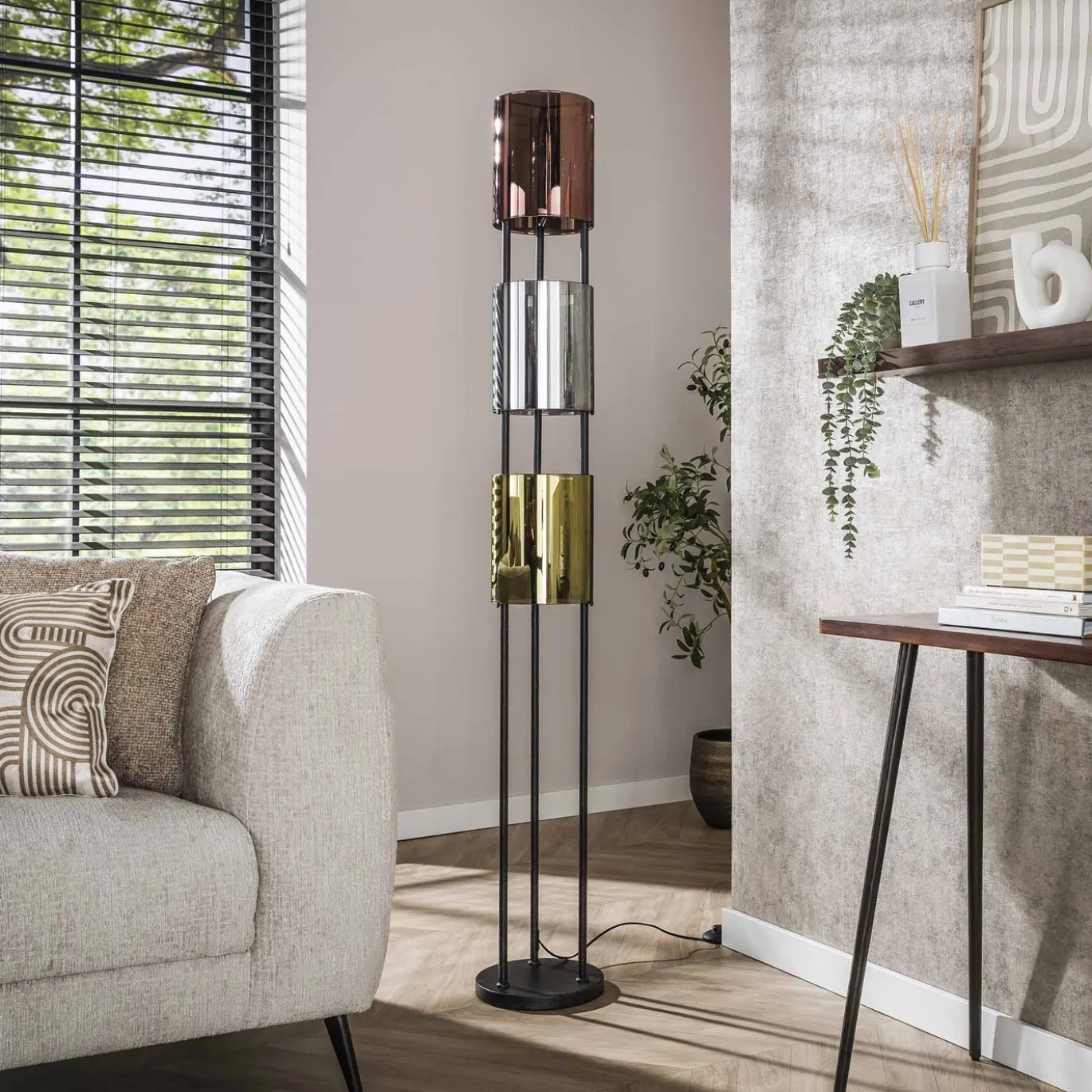 Vloerlamp Lucente Tricolore 3-lichts Artic Zwart - Giga Meubel