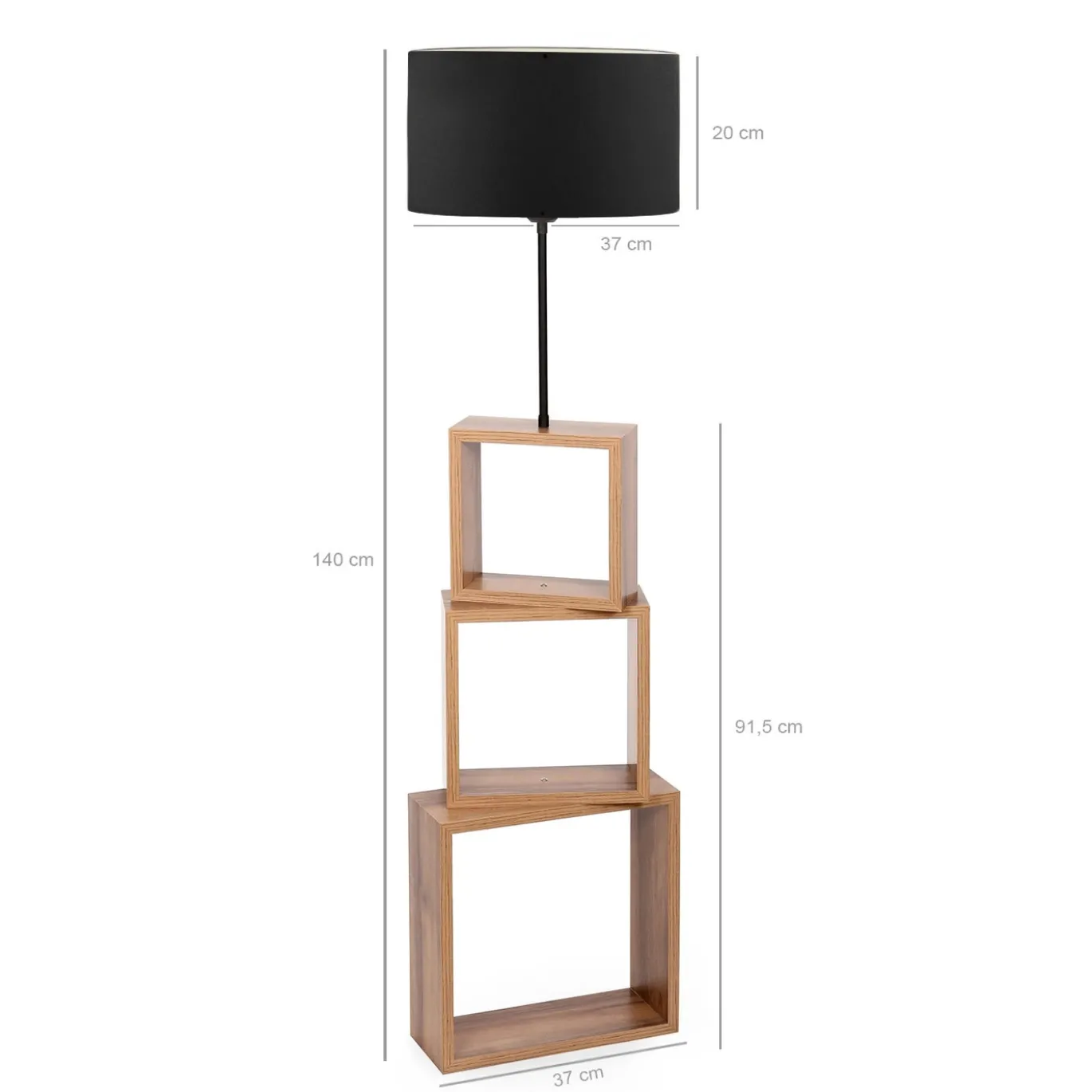 Vloerlamp Marc Naturel/Zwart
