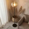 Vloerlamp Mats 1-Lichts Amber Glas - Giga Meubel