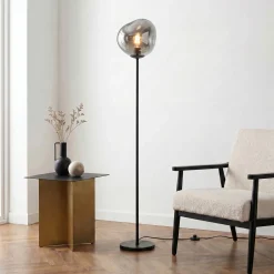 Vloerlamp Mats 1-Lichts Smoke Glas - Giga Meubel