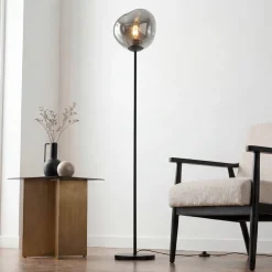 Vloerlamp Mats 1-Lichts Smoke Glas - Giga Meubel