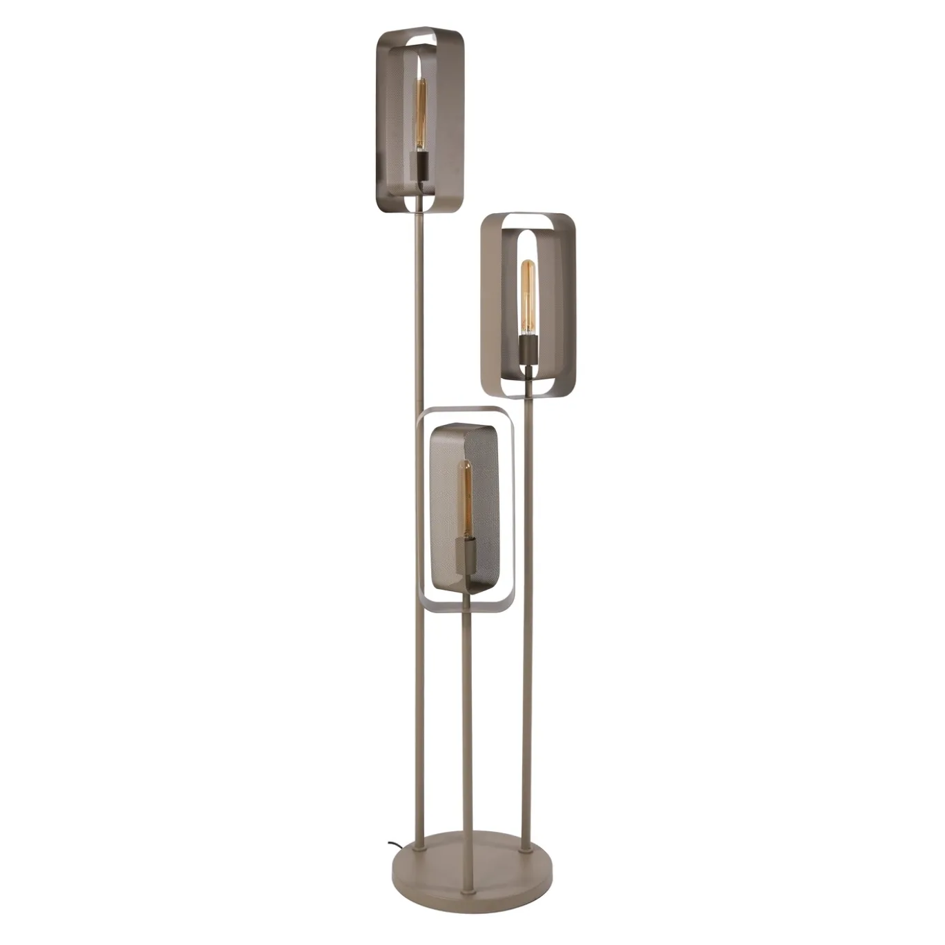 Vloerlamp Mesh Rotate Getrapt 3-Lichts Beige - Giga Meubel