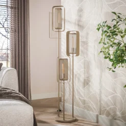 Vloerlamp Mesh Rotate Getrapt 3-Lichts Beige - Giga Meubel