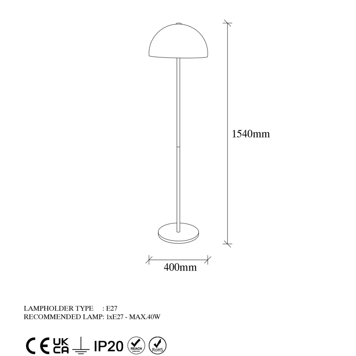 Vloerlamp Mixed Bol Wit/Goud