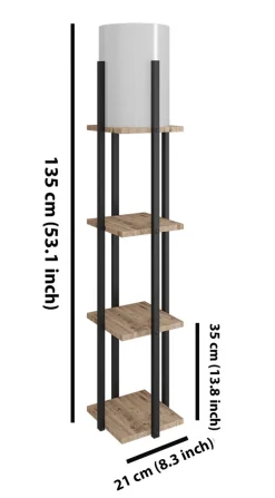 Vloerlamp Nora Met Planken Zwart