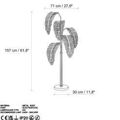 Vloerlamp Palm Groen 5-Lichts